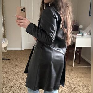 INC International Concepts Black Leather Jacket